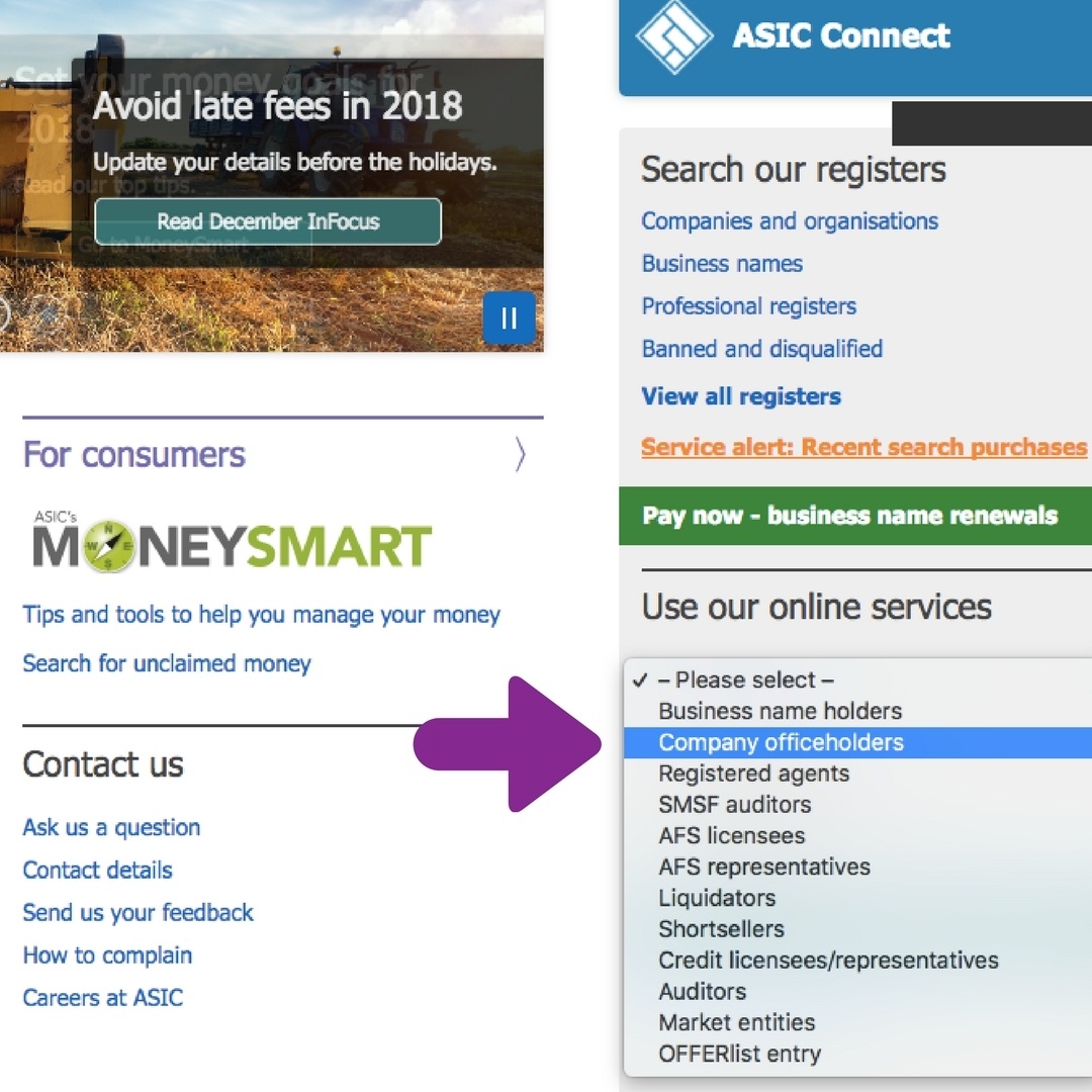 Accessing online portal_marking Accessing ASIC's online portal